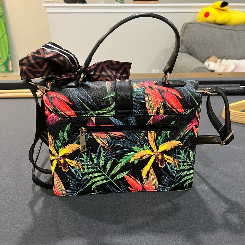 ALDO multi color tropical print handbag with shoulder strap - Picture 2 of 3